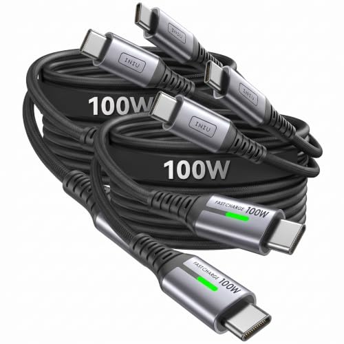 INIU USB-C to USB-C Cable, [3.3ft] Type C Charging Cord for iPhone 16 15 Pro Max Samsung Galaxy S23 S22 S21 Note 10 MacBook iPad and More,2 Count (Pack of 2)