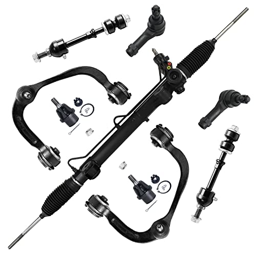 Image of Detroit Axle - 2WD Front End Suspension Kit for Ford F-150 Lincoln Mark LT 2005-2008 Steering Rack & Pinion Upper Control Arms w /Ball Joints Lower Ball Joints Outer Tie Rods Sway Bar Links - 9pc Set