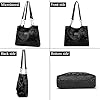 GwaOery Tote Bags for Womens Ladies Shoulder Large Capacity Handbag with Chain PU Faux Leather for School Work Shopping Large Capacity bag with Zip and Inner Pocket, Black #5