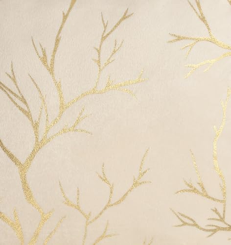 Image of Velvet Foil Cushion Covers 24 inch x 24 inch Set of 2, Cream