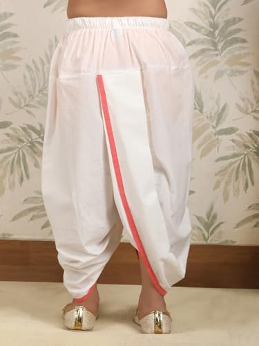 Image of POLKA TOTS 100% Cotton Elegant Traditional Dhoti Kurta Set for Baby Boys | Ultra-soft Cotton Ethnic Dress for Festivals and Weddings | Traditional Angrakha Dress for Kids Boys