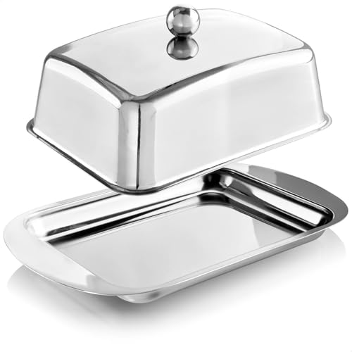 Scatola per Burro, Burriera da frigo, Burriera con Coperchio e Maniglia, per 250 g di burro, per Formaggio, Torte, Dolci e Piccoli Frutti
