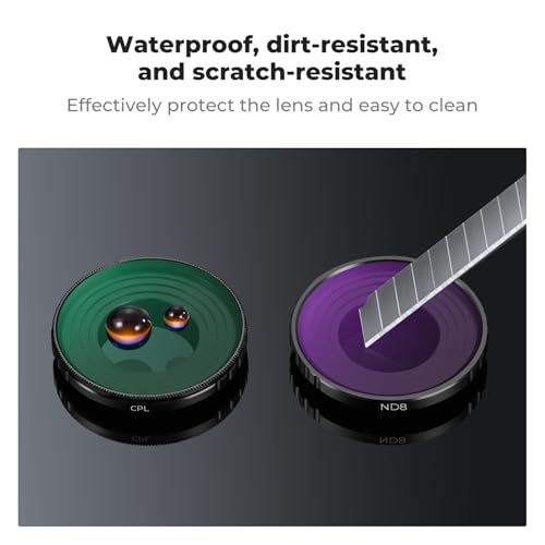Image of K&F CONCEPT ND PL Filter Kit Compatible with DJI Osmo Action 5 Pro /Action 4 | 4Pack CPL ND8 ND16 ND32 Screw On Polarizing Neutral Density Filter, HD Optical Glass /Multi-Coated /Metal Frame FD131