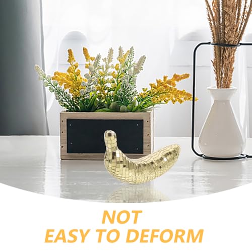 Image of Alipis Disco Style Banana Ornament 6.49X2.75X1.77In Mirror Reflective Tabletop Decor for Disco Party Supply Home Office Decoration