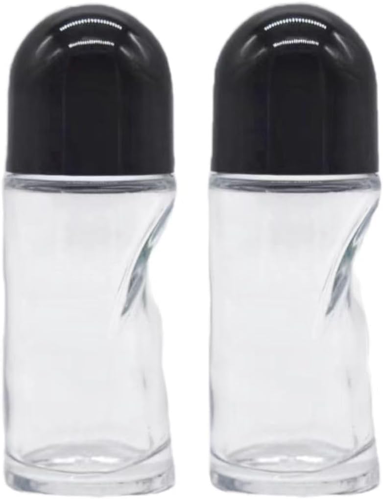 2Pcs 50ml Glass Essential Oil Roller Bottles Refillable Roll on Bottles Empty Deodorant Bottle Containers Rollerball Beauty and Personal Care Tools