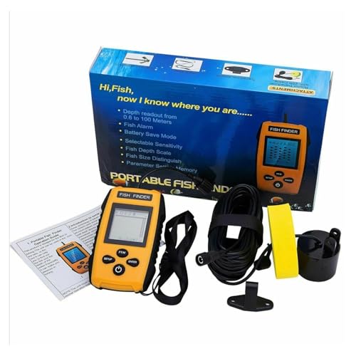 LNHHG Sonar portátil buscador de Peces Profundidad de Agua subacuática y Detector con Cable, Visible y Compatible con Barro