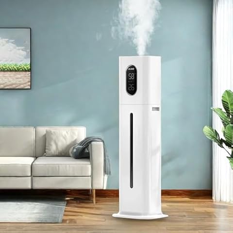Humidifier Large Room, 2.1Gal/8L Humidifiers for Home, Humidifiers for Bedroom with Essential Oil Diffuser, Top Fill Whole House Cool Mist Humidifiers for Plants Baby Kids Adults Office, White Cover
