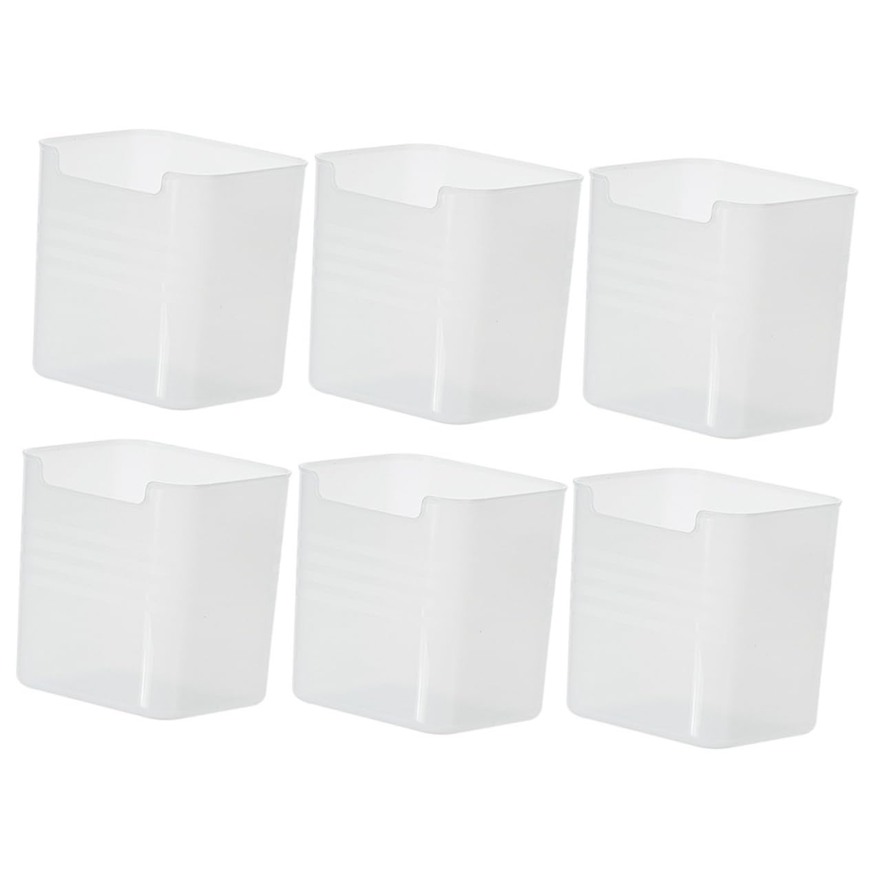 6 Cajas Organizadoras para Nevera, Contenedor de Conservación PP Apilable Asas Laterales, para Puerta Lateral y Cocina