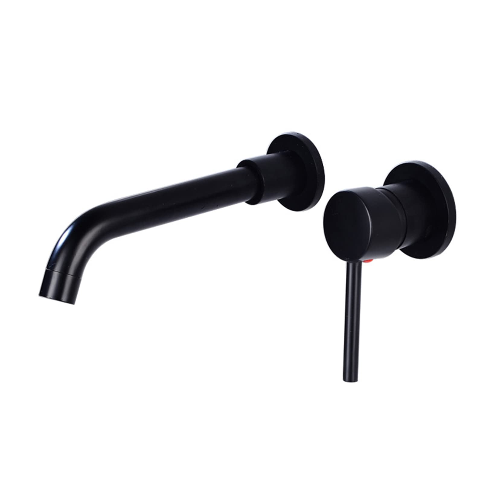 Mitigeur de lavabo encastré mural en laiton noir pour vasque moderne