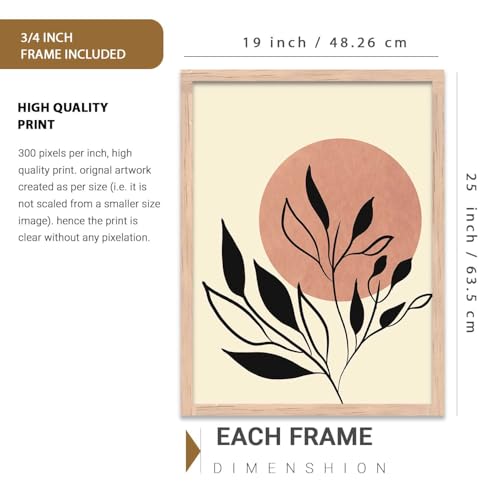 Image of kotart Abstract Paintings Set of 3 Framed Paintings for Wall Decoration, Bedroom - Framed Wall Posters /Paintings for Wall Decor (Art 10, 19x25 inch)