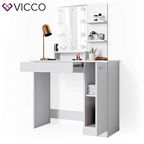 Vicco Tavolino da toilette Julia, Bianco, 90 cm
