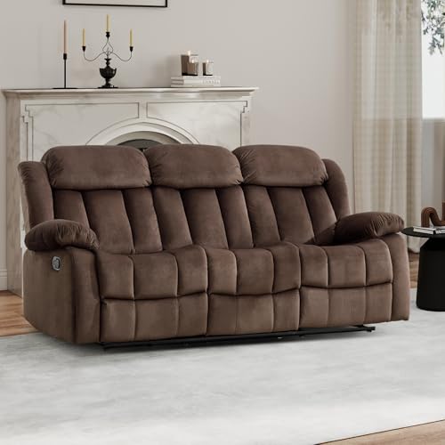 EBELLO Manual Recliner Chair, Classic 3 Seat Reclining Sofa with