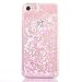 iPhone 7 Plus Case, SUPVIN Liquid Case Fashion Creative Design Flowing Liquid Floating Luxury Bling Glitter Sparkle with Rhinestone Diamond Pattern [TPU+PC] for iPhone 7 Plus (Diamond- Rose Gold)