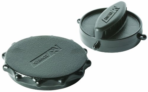 Camco39753 RV Sewer Hose Storage (Eng/FR) (1, 4N1 2Pk, One Bayonet Cap & One Elbow Cap, One Size