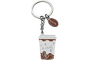 Coffee Keychains for Women - Unique Coffee Mug and Coffee Bean Alloy Metal Keychain
