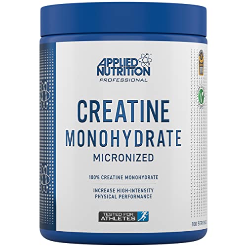 Applied Nutrition Creatine Monohydrate Powder 500g – 100% Micronized Creatine – 5g per Serving – Unflavoured – Supports High-Intensity Performance – 100 Servings