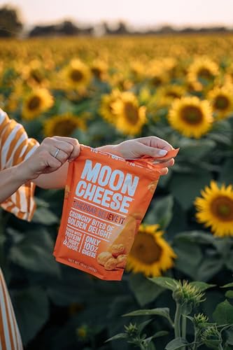 Moon Cheese, 100% Cheddar Cheese Snacks, Crunchy Keto Food, Low Carb, High Protein, 56.6g (Cheddar - 1 pack)