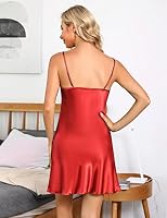 Marvmys Nachthemd Damen Sexy Satin Negligee Babydoll Kurz Unterkleid – Ansicht 4