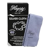 Hagerty Silver Cloth Chiffon pour l'argenterie I 36 x 30 cm I Chamoisine imprégnée 100 % coton I Nettoyage anti-ternissement I Pour les bijoux et les objets en argent ou en argent plaqué