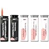 MK Wind Proof Jet Flame Lighters, 5PCS Striking Design, Ideal as Lighters for Candle, Camping, Outdoor use, Butane Refillable Lighter(Aff-5PC)