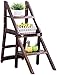 FALIYORS Sgabello con Gradino Portatile Sgabello con Gradino in Legno Pieghevole 3 gradini Sgabello con Gradino da Cucina Multifunzione Pieghevole Sgabello con Gradino-scaffalatura