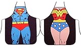 delantal superman Paquete que incluye: Superman + Wonder Woman Delantales * 2 piezas
