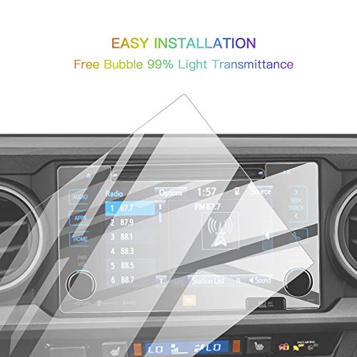 Sktu Screen Protector Foils For 2016-2019 Tacoma Entune Gps Display Tempered Glass 9H Hardness Anti Scratch Hd Clear Toyota Tacoma Accessories Lcd Touch 2016 2017 2018 2019 Toyot A Tacoma Screen Protector (16-19 7In) #TOP1