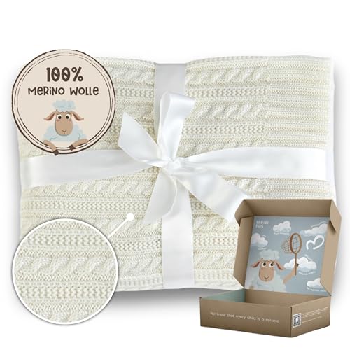 MIRARI Kids Manta para bebé de 100 % lana de merino – Manta de lana de bebé 75 x 100 cm – equipamiento inicial para recién nacidos – Manta para cochecito de bebé – Manta de merino para bebé – regalo