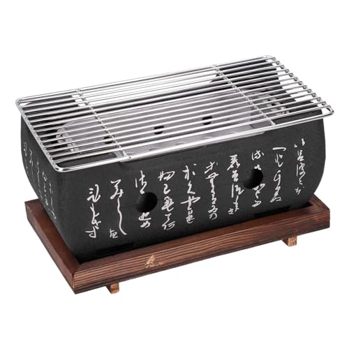 Barbacoa japonesa Recular – Parrilla portátil con rejilla de metal – Barbacoa de cocina casera – Barbacoa Slish Ch para uso en exteriores e interiores