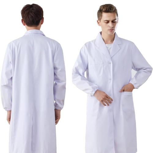 EIHI Bata de laboratorio blanca para mujer, ideal para estudiantes, laboratorios, enfermeras, cosplay y disfraces