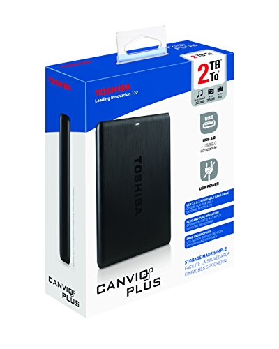 Toshiba Canvio Plus - Disco Duro Externo de 2 TB (USB 3.0, 6,4 cm (2.5")), Negro
