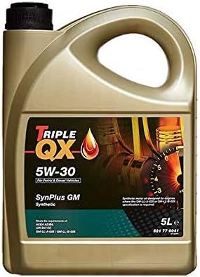 Triple QX 521776041 SynPlus 5L Oil 5 Litre 5W30 GM Fully Synthetic Not Low Saps