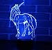 Lampka nocna LED 3D, lampka nocna w kształcie jednorożca, 7 kolorów, dotykowa lampa stołowa, płyta akrylowa, podstawa z tworzywa ABS, ładowarka USB, dekoracja do sypialni, biura