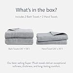 Brooklinen Super-Plush Bath Towel and Hand Towel Set - 2 Bath Towels, 2 Hand Towels - Cotton, Highly Absorbent (Smoke) - Image 3