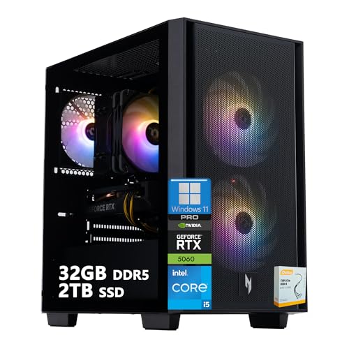 acer Nitro 60 �Q�[�~���O�f�X�N�g�b�v�R���s���[�^�[ | �C���e�� 10-Core i5-14400F | 32GB DDR5 2TB SSD | NVIDIA GeForce RTX 5060 8GB GDDR7 DLSS4 (�ő�614 A