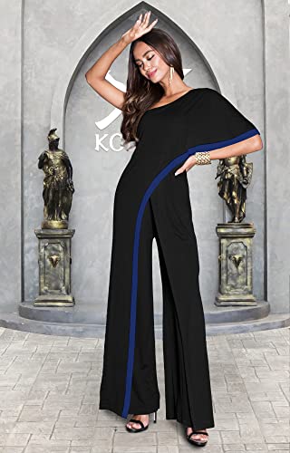 Image of KOH KOH Womens 2026 One Off Shoulder Asymmetric Long Pant Jumpsuit Romper