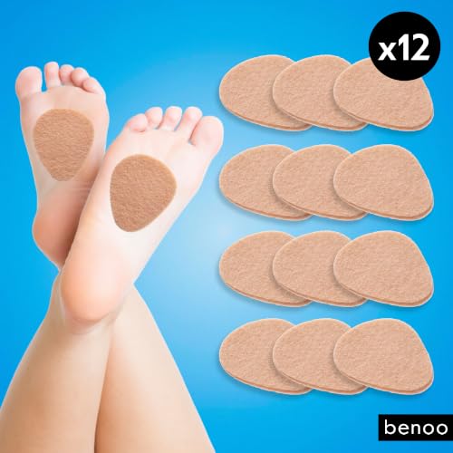 Image of benoo Felt Metatarsal Pads for Women (12 Pads) Ball of Foot Pain Cushions