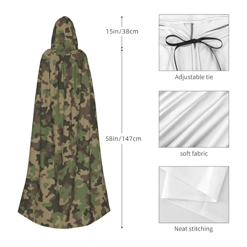Cape à capuche camouflage adulte pour costume carnaval rapide - 4