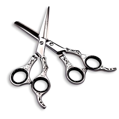 Hair Cutting Scissors Set, Hair Scissors Thinning Shears for Hair Cutting, Professional Barber Scissors Japanese Stainless Steel, Hair Shears for Women Men Adults Kids Salon Home Use