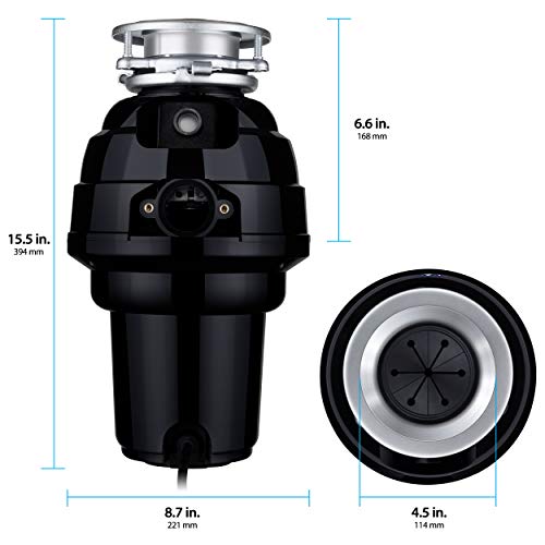 Waste Maid 10-Us-Wm-658-3B Garbage Disposal Anti-Jam And Corrosion Proof Stainless Steel Food Waste Grinding System, Odor Protection, 1-1/4 Hp Premium, Black #TOP3