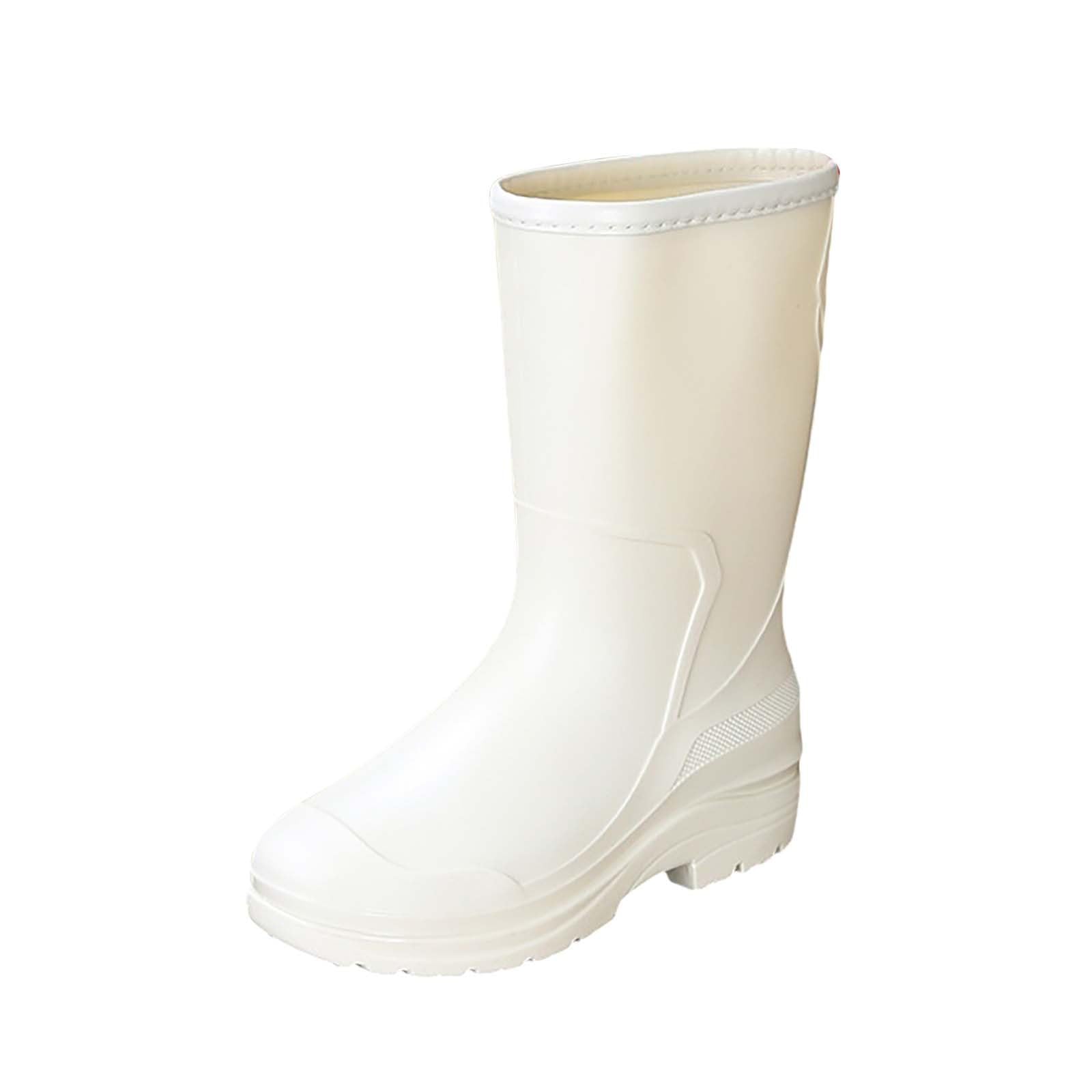 Botas de goma para mujer, con plataforma de media altura, para exteriores, antideslizantes, impermeables, para lluvia, cómodas, de jardín, para mujer, para pesca y exteriores