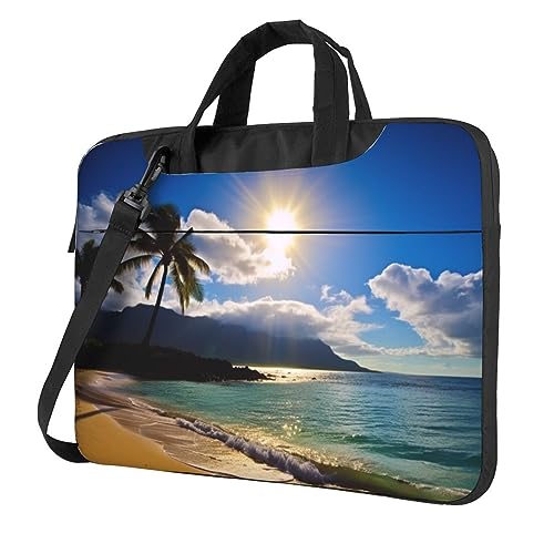 Sacoche ordinateur portable imprimé plage hawaïenne grand sac bandoulière business et loisirs
