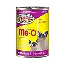 Me-O झींगा जेली भोजन में वयस्क बिल्ली गीला समुद्री भोजन प्लेट, 400 ग्राम