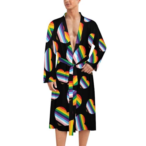 Bata de baño para hombre de diseño exclusivo corazón Gay suave ropa de dormir premium
