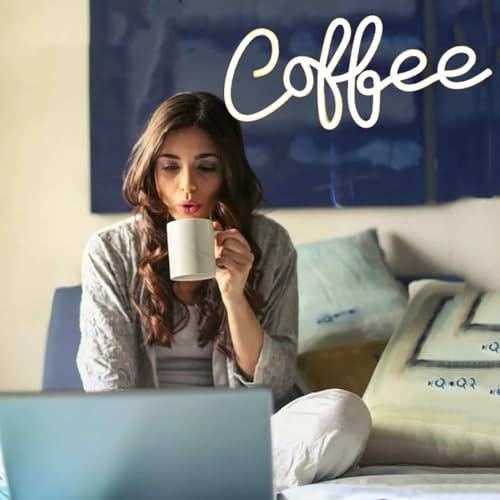 Image of Warm White Coffee Neon Sign,Dimmable Coffee Bar Light up Sign,Arylic Neon Lights for Coffee Bar Accessories,Coffee Bar Signs for Coffee Station Wall Decor Art Decor,5V USB Powered,14x6.3In