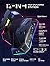 JSAUX RGB Docking Station for Steam Deck (OLED)/ROG Ally/Legion Go, 12-in-1 Handheld Dock with 4K@120Hz HDMI & DisplayPort Gigabit Ethernet USB C 3.2 USB A 3.2/2.0, SD/TF Slots 3.5mm Jack-HB1201S