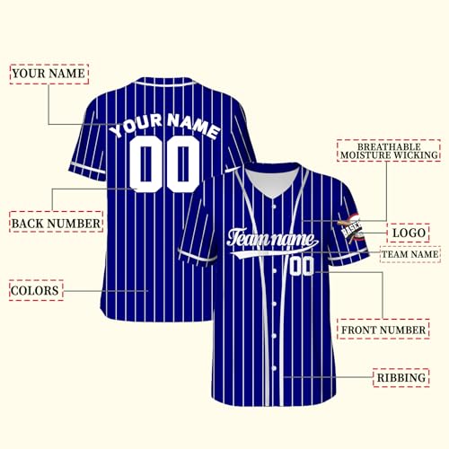 Camiseta personalizada de béisbol para hombres y mujeres, uniforme deportivo con nombre y número impresos miniatura 2
