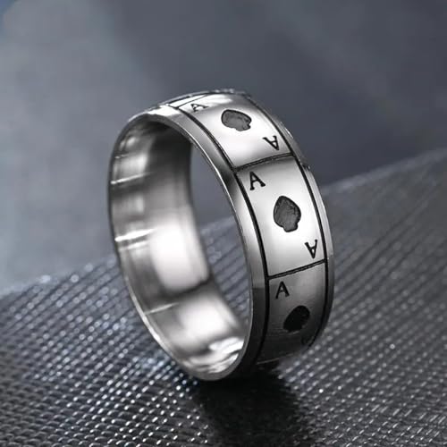 Bagues ring jewellery femmes hommes punk style as de pique taille treize