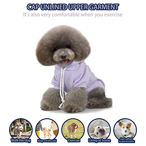 Hozz Winter Dog Hoodie Sweatshirts With Pockets Warm Dog Clothes For Small Dogs Sweater Chihuahua Coat Clothing Puppy Custume Purple M, Medium (Pack Of 1) #TOP4