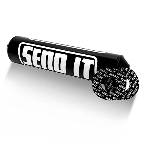 Image of SEND IT Handlebar Pad with FREE GRIP DONUTS - Universal Fit for Dirt Bikes and ATVs Crossbar (BLACK, Round)